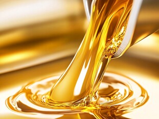 金黄美油倾倒瞬间画面