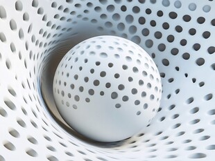 穿孔球体于孔洞通道中