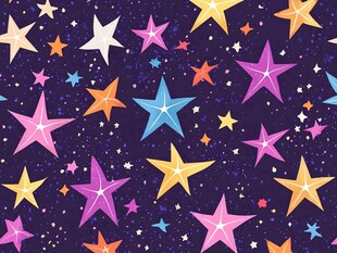 梦幻多彩星星图案背景