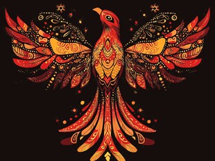 华丽凤凰图腾艺术插画