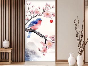 花鸟图饰装点雅致空间