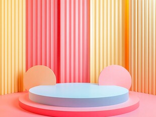 多彩几何舞台展示空间