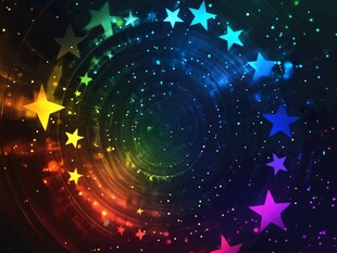 梦幻五彩星星旋转背景图