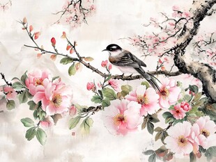 花鸟图中春意浓