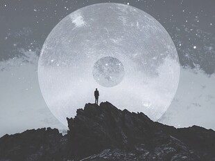 月下孤影 天地间的沉思