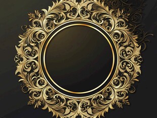 黑金奢华圆形花纹装饰框