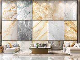 多样大理石瓷砖客厅展示