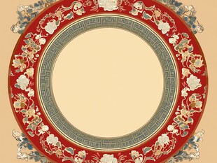 中式传统花纹圆形装饰图案