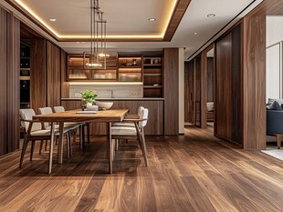 现代木质风餐厅室内设计