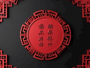 中式圆形印章设计元素