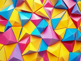 多彩立体几何三角图案