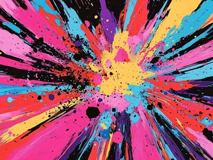 绚丽色彩爆炸艺术图案