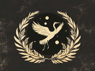 月中飞鹤与金桂冠图案