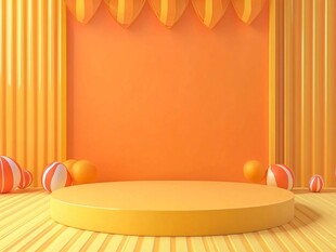 橙色舞台展示空间