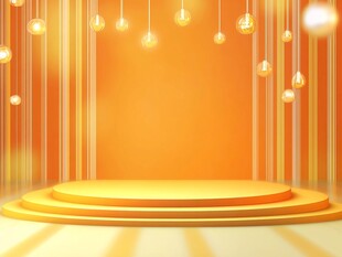 橙色梦幻舞台灯光背景