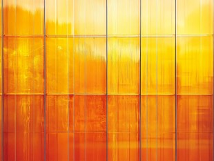 橙黄色渐变玻璃墙面纹理