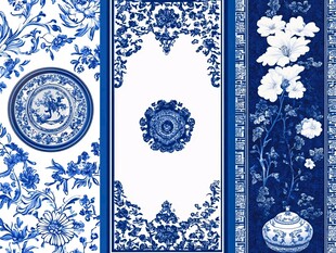 青花瓷图案设计素材