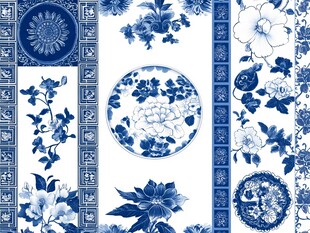 青花瓷精美图案设计元素