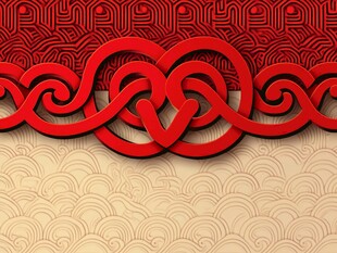 中式传统红色花纹装饰图