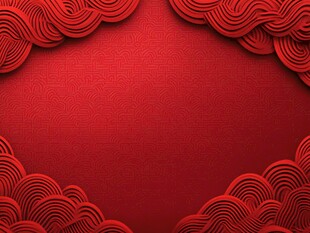 红色云纹中式喜庆背景图