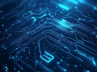 科技感电路板蓝光效果图