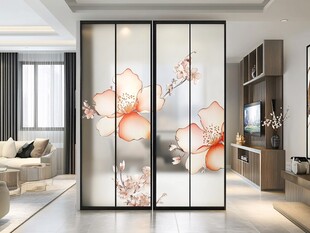 中式花卉移门 雅致客厅景致
