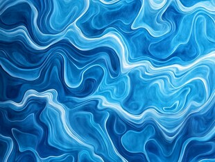 蓝色流动波纹抽象背景图