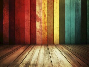 多彩木纹墙面与木地板