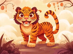 卡通老虎贺岁图