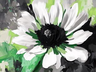 抽象花卉油画艺术作品