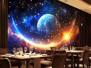 梦幻星空餐厅背景墙
