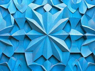 蓝色立体几何花纹图案
