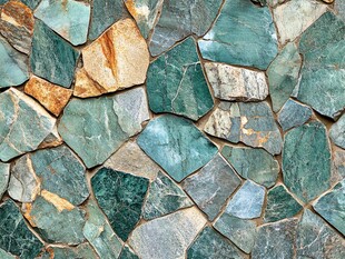 彩色碎拼石材墙面纹理