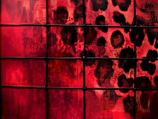 红色格纹抽象艺术纹理