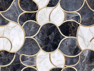 黑金大理石几何拼接图案