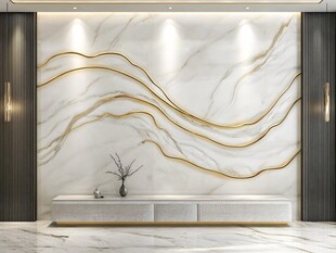 现代轻奢大理石纹电视背景墙