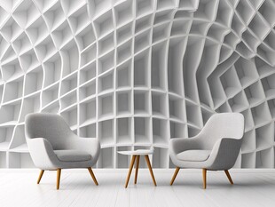 现代简约风几何墙面座椅