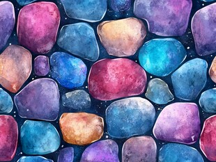 彩色水彩风鹅卵石图案