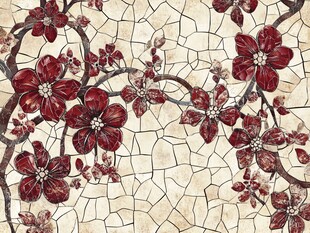 复古裂纹底纹花卉图案