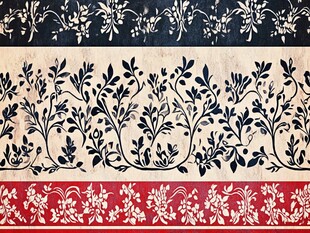 复古花卉条纹图案纹理