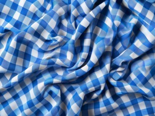 蓝白格纹布料纹理特写