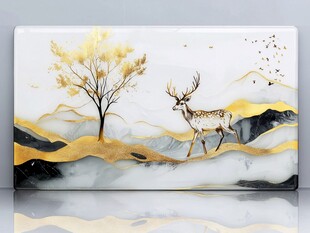 金鹿栖于山水树间图