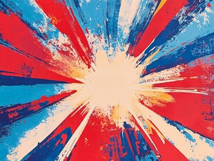 放射状多彩抽象艺术图案