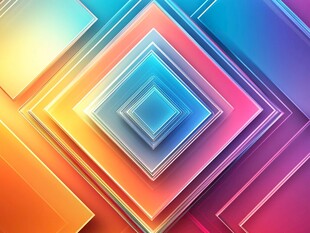 多彩渐变几何方块背景图