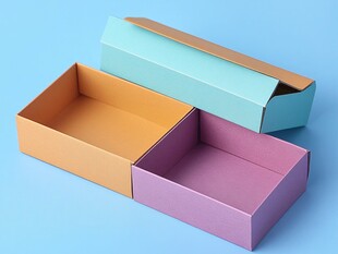 多彩方形纸盒展示