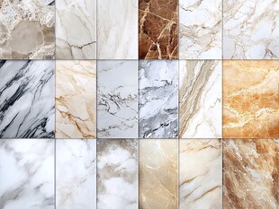 多样大理石纹理瓷砖展示