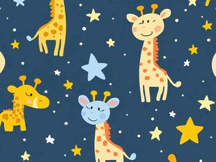可爱长颈鹿星星卡通图案
