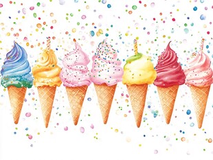 缤纷多彩的美味冰淇淋