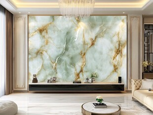 轻奢风大理石纹客厅背景墙