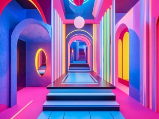 梦幻炫彩的未来感通道